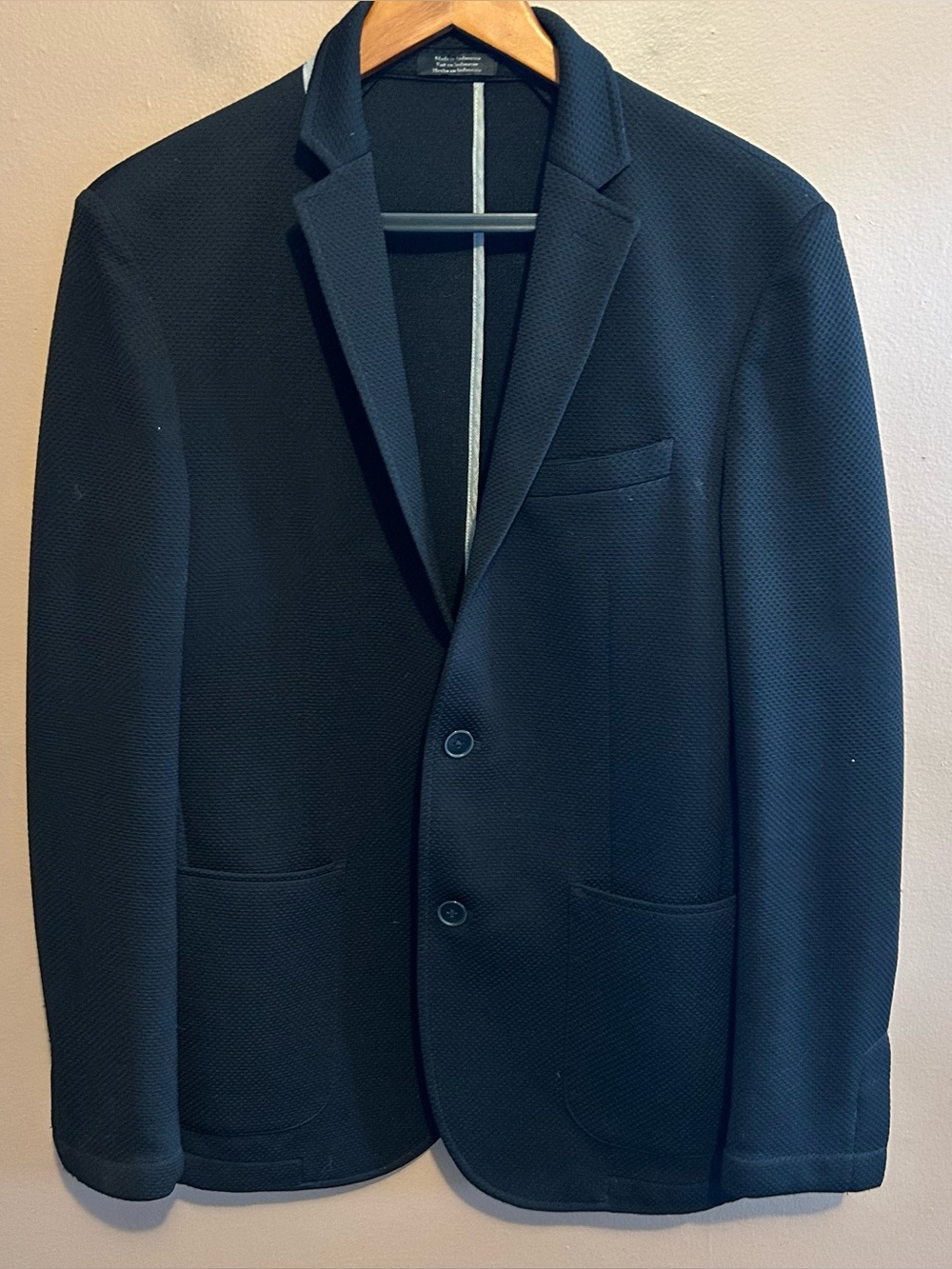 Vince Camuto Men's Black Waffle Knit Blazer Size Medium
